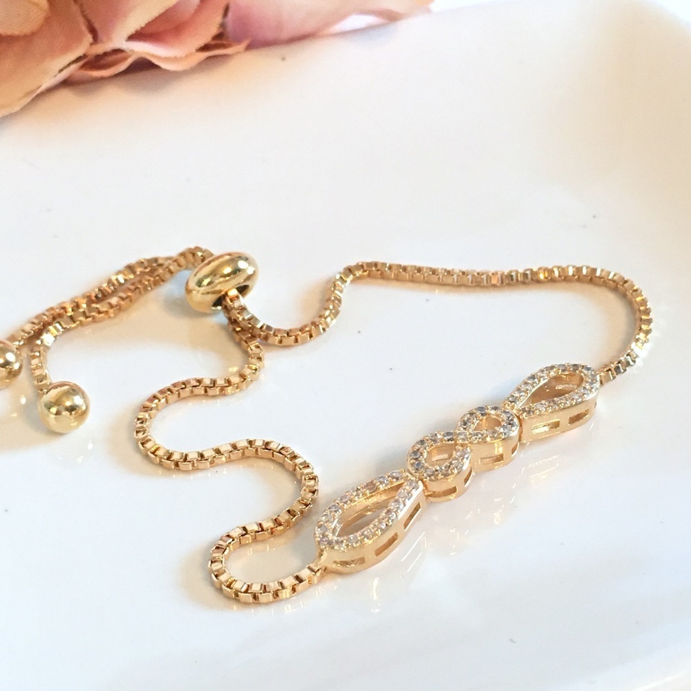Rhinestone Infinity Bracelet - Picture 4 of 7
